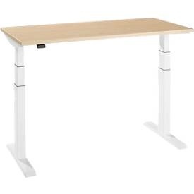 Schäfer Shop Select, Schäfer Shop Select Home Office Schreibtisch, elektrisch höhenverstellbar, Rechteck, T-Fuss, B 1300 x T 650 x H 640-1300 mm, graphit/weissaluminium, 