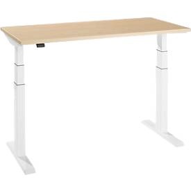 Schäfer Shop Select, Schäfer Shop Select Home Office Schreibtisch, elektrisch höhenverstellbar, Rechteck, T-Fuss, B 1300 x T 650 x H 640-1300 mm, graphit/weiss, 