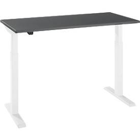 Schäfer Shop Select, Schäfer Shop Select Home Office Schreibtisch, elektrisch höhenverstellbar, Rechteck, T-Fuss, B 1300 x T 650 x H 715-1205 mm, graphit/weiss, 