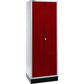 Schäfer Shop Select, Schäfer Shop Select Kleiderspind, mit Drehriegelverschluss, lichtgrau/rubinrot, Schäfer Shop Select Kleiderspind, mit Drehriegelverschluss, lichtgrau/rubinrot