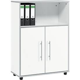 Schäfer Shop Select, Schäfer Shop Select Kombischrank Moxxo IQ, Holz, 2 Flügeltüren, 1 offenes Fach, 3 OH, B 801 x T 362 x H 1115 mm, weiss, Schäfer Shop Select Kombischrank Moxxo IQ, Holz, 2 Flügeltüren, 1 offenes Fach, 3 OH, B 801 x T 362 x H 1115 mm, weiss