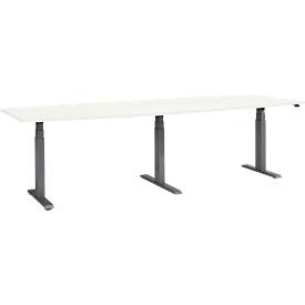 Schäfer Shop Select, Schäfer Shop Select Konferenztisch ERGO-T 2.0 Big, bis 8 Personen, elektrisch höhenverstellbar, Tonne, T-Fuss, B 2800 mm, weiss/anthrazit, Schäfer Shop Select Konferenztisch ERGO-T 2.0 Big, bis 8 Personen, elektrisch höhenverstellbar, Tonne, T-Fuss, B 2800 mm, weiss/anthrazit