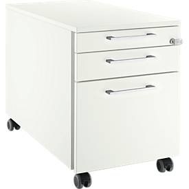 Schäfer Shop Select, Schäfer Shop Select Rollcontainer 126, 3 Schübe, Griff eckig, weiss/weiss, Schäfer Shop Select Rollcontainer 126, 3 Schübe, Griff eckig, weiss/weiss