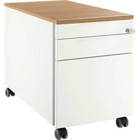 SSI Schäfer, Rollcontainer 126, 3 Schübe, mit Griffnut, weiß/Kirsche-Romana, Schäfer Shop Select Rollcontainer 126, 3 Schübe, mit Griffnut, weiß/Kirsche-Romana
