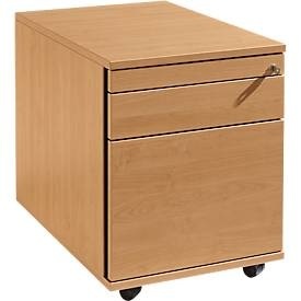 Schäfer Shop Select, Schäfer Shop Select Rollcontainer 126, Utensilienauszug + Schubladen, abschliessbar, Spanplatte, B 428 x T 600 x H 540 mm, Buche, Schäfer Shop Select Rollcontainer 126, Utensilienauszug + Schubladen, abschliessbar, Spanplatte, B 428 x T 600 x H 540 mm, Buche