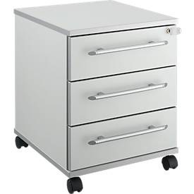 Schäfer Shop Select, Schäfer Shop Select Rollcontainer Moxxo IQ 333, 3 Schübe, B 410 x T 495 x H 510 mm, abschliessbar, lichtgrau, Schäfer Shop Select Rollcontainer Moxxo IQ 333, 3 Schübe, B 410 x T 495 x H 510 mm, abschliessbar, lichtgrau