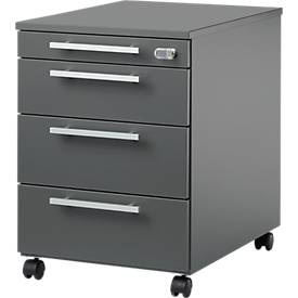 Schäfer Shop Select, Schäfer Shop Select Rollcontainer SET UP, abschliessbar, B 432 x T 580 x H 595 mm, graphit/graphit, Schäfer Shop Select Rollcontainer SET UP, abschliessbar, B 432 x T 580 x H 595 mm, graphit/graphit