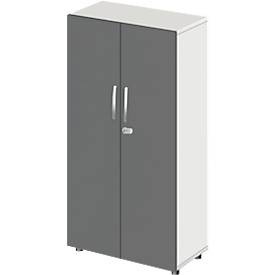 Schäfer Shop Select, Schäfer Shop Select Schrank LOGIN, 4 Ordnerhöhen, B 800 x T 420 x H 1470 mm, weiss/graphit, Schäfer Shop Select Schrank LOGIN, 4 Ordnerhöhen, B 800 x T 420 x H 1514 mm, weiss/graphit