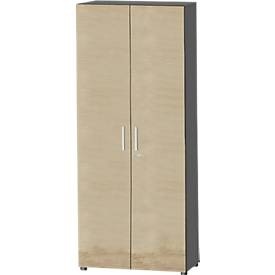 Schäfer Shop Select, Schäfer Shop Select Schrank SET UP, 6 OH, abschliessbar, B 800 x T 420 x H 2196 mm, graphit/eiche, Schäfer Shop Select Schrank SET UP, 6 OH, abschliessbar, B 800 x T 420 x H 2196 mm, graphit/eiche