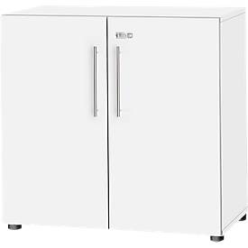 Schäfer Shop Select, Schäfer Shop Select Schrank Start Off, 2 OH, abschliessbar, B 800 x T 420 x H 744 mm, Holz, weiss/weiss, Schäfer Shop Select Schrank Start Off, 2 OH, abschliessbar, B 800 x T 420 x H 744 mm, Holz, weiss/weiss