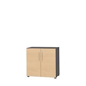 Schäfer Shop Select, Schäfer Shop Select Schrank Start Off, 2 OH, abschliessbar, B 800 x T 420 x H 744 mm, Holz, graphit/ahorn, Schäfer Shop Select Schrank Start Off, 2 OH, abschliessbar, B 800 x T 420 x H 744 mm, Holz, graphit/ahorn