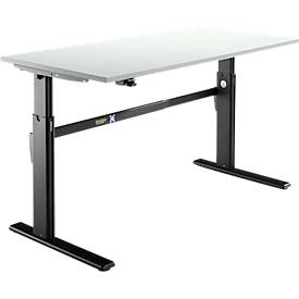 Schäfer Shop Select, Schäfer Shop Select Schreibtisch, elektrisch höhenverstellbar, Rechteck, C-Fuss, B 1600 x T 800 x H 725-1185 mm, lichtgrau/schwarz, Schäfer Shop Select Schreibtisch, elektrisch höhenverstellbar, Rechteck, C-Fuss, B 1600 x T 800 x H 725-1185 mm, lichtgrau/schwarz