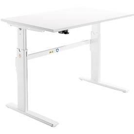Schäfer Shop Select, Schäfer Shop Select Schreibtisch, elektrisch höhenverstellbar, Rechteck, C-Fuss, B 1200 x T 800 x H 725-1185 mm, weiss, Schäfer Shop Select Schreibtisch, elektrisch höhenverstellbar, Rechteck, C-Fuss, B 1200 x T 800 x H 725-1185 mm, weiss