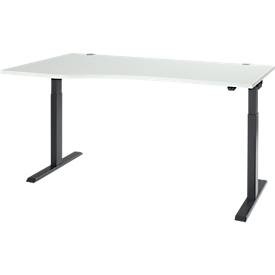 Schäfer Shop Select, Schäfer Shop Select Schreibtisch ERGO-T 2.0, elektrisch höhenverstellbar, Freiform Ansatz links, T-Fuss, B 1800 x H 715-1205 mm, lichtgrau/anthrazit, Schäfer Shop Select Schreibtisch ERGO-T 2.0, elektrisch höhenverstellbar, Freiform Ansatz links, T-Fuss, B 1800 x H 715-1205 mm, lichtgrau/anthrazit