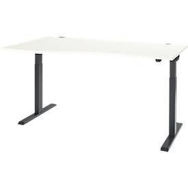 Schäfer Shop Select, Schäfer Shop Select Schreibtisch ERGO-T 2.0, elektrisch höhenverstellbar, Freiform Ansatz links, T-Fuss, B 1800 x H 715-1205 mm, weiss/anthrazit, Schäfer Shop Select Schreibtisch ERGO-T 2.0, elektrisch höhenverstellbar, Freiform Ansatz links, T-Fuss, B 1800 x H 715-1205 mm, weiss/anthrazit