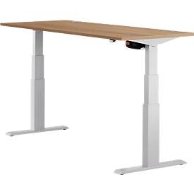 Schäfer Shop Select, Schäfer Shop Select Schreibtisch ERGO-T, elektrisch höhenverstellbar, Rechteck, T-Fuss, B 1600 x T 800 x H 640-1300 mm, Kirsche Romana/weissaluminium, 