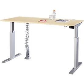 Schäfer Shop Select, Schäfer Shop Select Schreibtisch ERGO-T, elektrisch höhenverstellbar, Rechteck, T-Fuss, B 1600 x T 800 x H 725-1185 mm, Ahorn/weissaluminium, Schäfer Shop Select Schreibtisch ERGO-T, elektrisch höhenverstellbar, Rechteck, T-Fuss, B 1600 x T 800 x H 725-1185 mm, Ahorn/weissaluminium