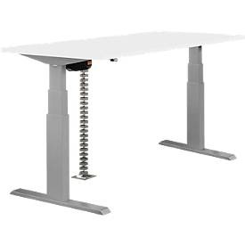 Schäfer Shop Select, Schäfer Shop Select Schreibtisch NEVADA, elektrisch höhenverstellbar, Rechteck, T-Fuß, B 1600 x T 800 x H 640-1300 mm, Buche/weißaluminium RAL 9006, Schäfer Shop Select Schreibtisch NEVADA, elektrisch höhenverstellbar, Rechteck, T-Fuss, B 1600 x T 800 x H 640-1300 mm, weiss/weissaluminium RAL 9006