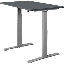 Schäfer Shop Select, Schäfer Shop Select Schreibtisch SET UP, elektrisch höhenverstellbar, Rechteck, T-Fuß, B 1200 x T 800 x H 645-1290 mm, graphit/weißaluminium, Schäfer Shop Select Schreibtisch SET UP, elektrisch höhenverstellbar, Rechteck, T-Fuß, B 1200 x T 800 x H 645-1290 mm, graphit/weißaluminium