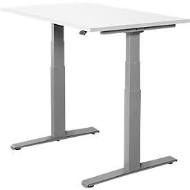 Schäfer Shop Select, Schäfer Shop Select Schreibtisch SET UP, elektrisch höhenverstellbar, Rechteck, T-Fuss, B 1200 x T 800 x H 645-1290 mm, weiss/weissaluminium, Schäfer Shop Select Schreibtisch SET UP, elektrisch höhenverstellbar, Rechteck, T-Fuss, B 1200 x T 800 x H 645-1290 mm, weiss/weissaluminium