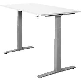 Schäfer Shop Select, Schäfer Shop Select Schreibtisch SET UP, elektrisch höhenverstellbar, Rechteck, T-Fuss, B 1600 x T 800 x H 645-1290 mm, weiss/weissaluminium, Schäfer Shop Select Schreibtisch SET UP, elektrisch höhenverstellbar, Rechteck, T-Fuss, B 1600 x T 800 x H 645-1290 mm, weiss/weissaluminium
