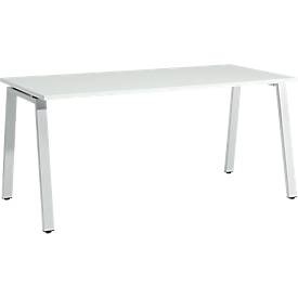 Schäfer Shop Select, Schäfer Shop Select Schreibtisch Start Off, A-Fuss, Rechteck, Stahl/Holz, B 1600 x T 800 x H 735 mm, lichtgrau, Schäfer Shop Select Schreibtisch Start Off, A-Fuss, Rechteck, Stahl/Holz, B 1600 x T 800 x H 735 mm, lichtgrau