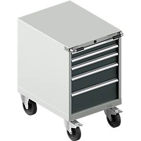 Schäfer Shop Select, Schäfer Shop Select Schubladenschrank mit Rollen WSK 27-36, 5 Schübe, bis 200 kg, B 564 x T 725 x H 920 mm, lichtgrau/anthrazitgrau