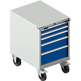 Schäfer Shop Select, Schäfer Shop Select Schubladenschrank mit Rollen WSK 27-36, 5 Schübe, bis 200 kg, B 564 x T 725 x H 920 mm, lichtgrau/enzianblau, Schäfer Shop Select Schubladenschrank mit Rollen WSK 27-36, 5 Schübe, bis 200 kg, B 564 x T 725 x H 920 mm, lichtgrau/enzianblau