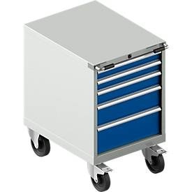 Schäfer Shop Select, Schäfer Shop Select Schubladenschrank mit Rollen WSK 27-36, 5 Schübe, bis 75 kg, B 564 x T 725 x H 920 mm, lichtgrau/enzianblau, Schäfer Shop Select Schubladenschrank mit Rollen WSK 27-36, 5 Schübe, bis 75 kg, B 564 x T 725 x H 920 mm, lichtgrau/enzianblau