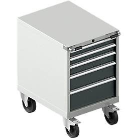 Schäfer Shop Select, Schäfer Shop Select Schubladenschrank mit Rollen WSK 36-27, 5 Schübe, bis 75 kg, B 717 x T 572 x H 920 mm, lichtgrau/rubinrot, Schäfer Shop Select Schubladenschrank mit Rollen WSK 36-27, 5 Schübe, bis 75 kg, B 717 x T 572 x H 920 mm, lichtgrau/rubinrot