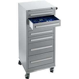 SSI Schäfer, Schubladenschrank SFR 70, 7 Schübe, mit Rollen, alusilber, Schäfer Shop Select Schubladenschrank SFR 70, 7 Schübe, mit Rollen, weissaluminium RAL 9006 weissaluminium RAL 9006