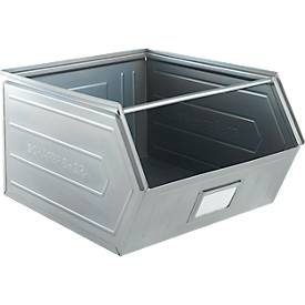 Schäfer Shop Select, Schäfer Shop Select Sichtlagerkasten, mit Tragestab, L 549 x B 457 x H 300 mm, 60 l, 130 kg, Stahl, verzinkt, Schäfer Shop Select Sichtlagerkasten, mit Tragestab, L 550 x B 458 x H 300 mm, 60 l, 130 kg, Stahl, galvanisch verzinkt