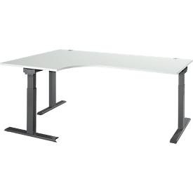 Schäfer Shop Select, Schäfer Shop Select Winkelschreibtisch ERGO-T 2.0, 90° Winkel, Ansatz links, T-Fuss, B 2000 x T 1200/800 x H 675-895 mm, lichtgrau/anthrazit, Schäfer Shop Select Winkelschreibtisch ERGO-T 2.0, 90° Winkel, Ansatz links, T-Fuss, B 2000 x T 1200/800 x H 675-895 mm, lichtgrau/anthrazit
