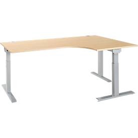 Schäfer Shop Select, Schäfer Shop Select Winkelschreibtisch ERGO-T 2.0, 90° Winkel, Ansatz rechts, T-Fuss, B 2000 x T 1200/800 x H 675-895 mm, Ahorn/weissalu, Schäfer Shop Select Winkelschreibtisch ERGO-T 2.0, 90° Winkel, Ansatz rechts, T-Fuss, B 2000 x T 1200/800 x H 675-895 mm, Ahorn/weissalu