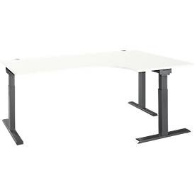 Schäfer Shop Select, Schäfer Shop Select Winkelschreibtisch ERGO-T 2.0, 90° Winkel, Ansatz rechts, T-Fuss, B 2000 x T 1200/800 x H 675-895 mm, weiss/anthrazit, Schäfer Shop Select Winkelschreibtisch ERGO-T 2.0, 90° Winkel, Ansatz rechts, T-Fuss, B 2000 x T 1200/800 x H 675-895 mm, weiss/anthrazit