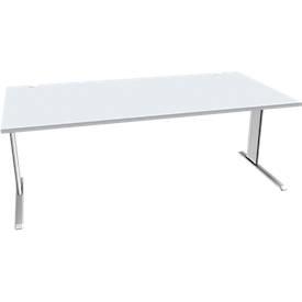 Schäfer Shop Pure Schreibtisch PLANOVA BASIC, 2000 x 1000 mm, lichtgrau, Gestell weiss