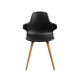 Topstar, Schalenstuhl T2020 mit AL, schwarz/Buche, Schalenstuhl Topstar® T 2020, 4-Fuss, desinfektionsmittelbeständig, mit Armlehnen, schwarz/Buche