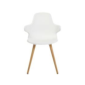 Topstar, Schalenstuhl T2020 mit AL, weiss/Buche, Schalenstuhl Topstar® T 2020, 4-Fuss, desinfektionsmittelbeständig, mit Armlehnen, weiss/Buche