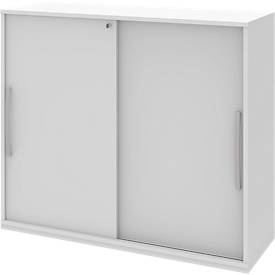 undefined, Schiebetür-Anbauschrank BARI, 4 Böden, Schloss, Mitteltrennwand, B 1200 x T 430 x H 1117 mm, weiß, Schiebetür-Anbauschrank BARI, 4 Böden, Schloss, Mitteltrennwand, B 1200 x T 430 x H 1117 mm, weiß