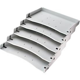 undefined, Schrägablagen-Set 5 Stück für DIN A4 lichtgrau, Hammerbacher Schrägablagen Lichtgrau 327 x 212 x 33 mm
