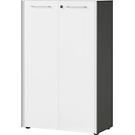 Pfister, Aktenschrank PASADENA - weiss/graphit - Holzwerkstoff - 75/40/120 cm, Aktenschrank PASADENA - weiss/graphit - Holzwerkstoff - 75/40/120 cm