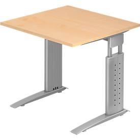 Hammerbacher, Hammerbacher Schreibtisch US08 80X80CM Ahorn Silber, Hammerbacher Schreibtisch US08 Ahorn, Silber 800 x 800 x 680 x 680 - 860 mm