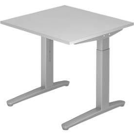 Jungheinrich PROFISHOP, Schreibtisch, C-Fuss höhenverstellbar, BxT 800 x 800 mm, grau, Schreibtisch, C-Fuss höhenverstellbar, BxT 800 x 800 mm, grau