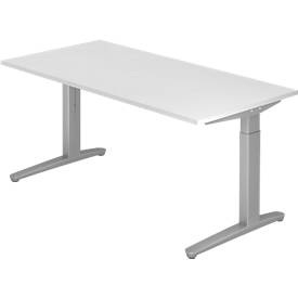 Jungheinrich PROFISHOP, Schreibtisch, C-Fuss höhenverstellbar, BxT 1.600 x 800 mm, grau, Schreibtisch, C-Fuss höhenverstellbar, BxT 1.600 x 800 mm, grau