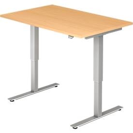 undefined, UPLINER - Schreibtisch, elektrisch höhenverstellbar BxT 1200 x 800 mm Dekor Buche, BASIC Schreibtisch, elektrisch höhenverstellbar, BxT 1.200 x 800 mm, Buche
