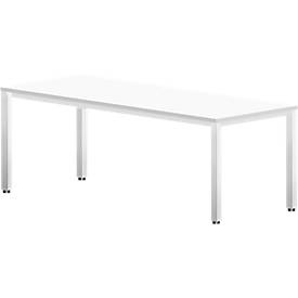 undefined, Schreibtisch BEXXSTAR, Quadratrohrfuss, Rechteck, B 2000 x T 1000 x H 740 mm, weiss, Schreibtisch BEXXSTAR, Quadratrohrfuss, Rechteck, B 2000 x T 1000 x H 740 mm, weiss