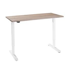 undefined, Schreibtisch, elektrisch höhenverstellbar, Rechteck, T-Fuss, B 1300 x T 650 x H 715-1205 mm, Eiche/weiss, Schreibtisch, elektrisch höhenverstellbar, Rechteck, T-Fuss, B 1300 x T 650 x H 715-1205 mm, Eiche/weiss