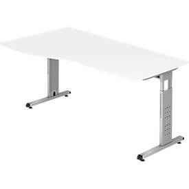 undefined, Schreibtisch Freiform ULM, li. od. rechts, B 1800 x T 800/1000 x H 650-850 mm, weiß, Schreibtisch Freiform ULM, li. od. rechts, B 1800 x T 800/1000 x H 650-850 mm, weiß