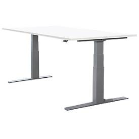 undefined, Schreibtisch LOGIN, elektrisch höhenverstellbar, T-Fuß-Gestell, B 1600 x T 800 x H 645 - 1290 mm, weiß, Schäfer Shop Select Schreibtisch LOGIN, elektrisch höhenverstellbar, Rechteck, T-Fuß, B 1600 x T 800 x H 645-1290 mm, weiß/weißaluminium