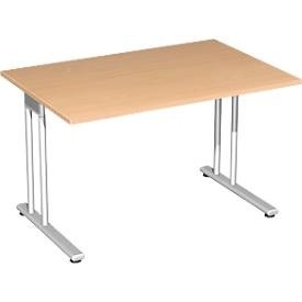undefined, Schreibtisch PALENQUE, C-Fuss, Rechteck, B 1200 x T 800 x H 680-820 mm, Buche, Schreibtisch PALENQUE, C-Fuss, Rechteck, B 1200 x T 800 x H 680-820 mm, Buche